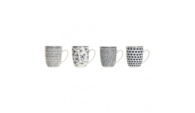 Набор из 4 кружек Mug Home ESPRIT Синий Белый Фарфор 340 ml