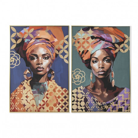 Kangas Home ESPRIT Kuldne polüstüreen Kangas Koloniaalne Aafriklanna 82 x 3,5 x 122 cm (2 Ühikut)