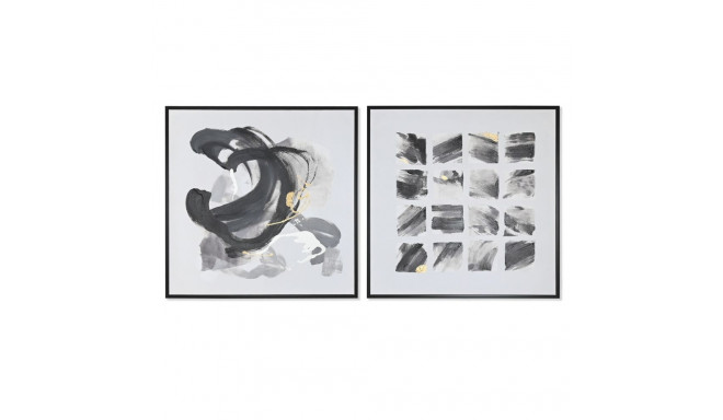 Canvas Home ESPRIT Balts Melns polistirols Canvas Abstrakts Moderns 104 x 4 x 103,5 cm (2 gb.)