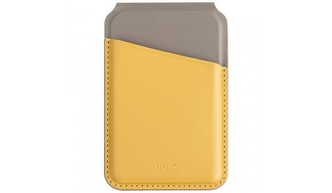 UNIQ Lyden DS magnetic RFID wallet and phone stand yellow-grey/canary yellow-flint gray