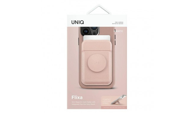 UNIQ Flixa magnetic card wallet with stand pink/blush pink MagSafe