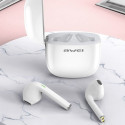 AWEI Bluetooth 5.0 T28 TWS headphones + docking station white/white