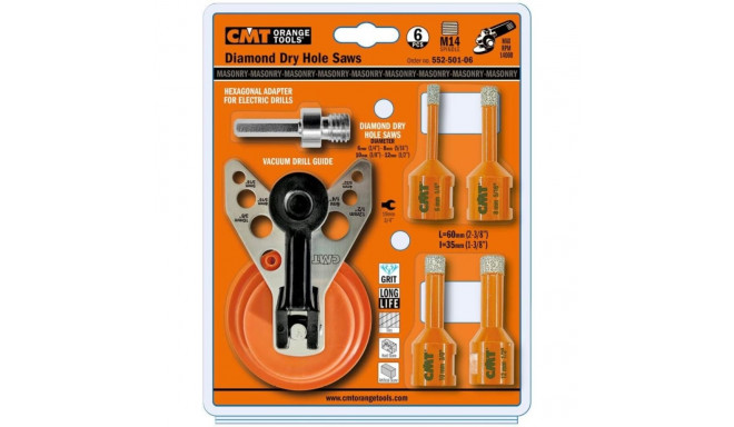 SET 6 PCS W/ 4 BITS FOR GRES S=M14 D=6/8/10/12mm RH +2ACC