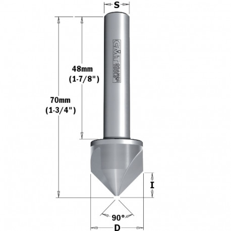 HWM 90°_COUNTERSINK Z3 S=10x48 D=19,5x9x70 RH