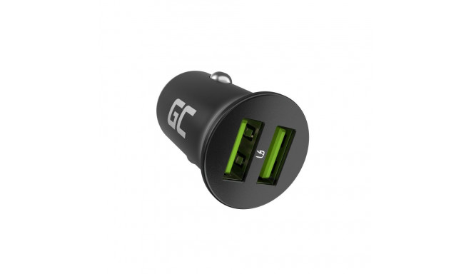 Green Cell GC CADM-GC-36AA - USB-laadija 36 W 2x USB-A must Taskulamp, GPS, Kõrvaklapid, Mobiiltelef