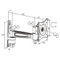 Manhattan TV & Monitor Mount, Wall, Full Motion, 1 screen, Screen Sizes: 13-27", Black, VESA 75x75 t