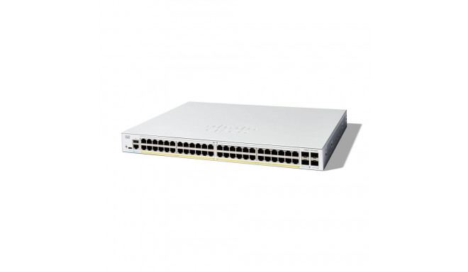 Cisco Catalyst 1300-48P-4G hallatav lüliti, 48-porti GE, PoE, 4x1GE SFP, piiratud eluaegne kaitse (C