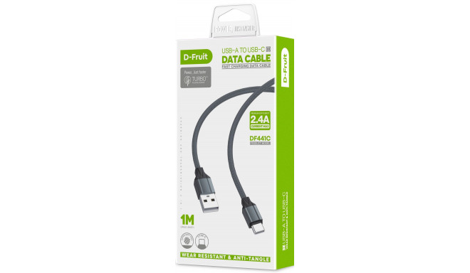 D-Fruit cable USB-A - USB-C 1m, grey (DF441C) (opened package)