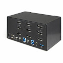 StarTech.com 2 Port Triple Monitor DisplayPort KVM Switch - 4K 60Hz UHD HDR - Desktop DP 1.2 KVM wit