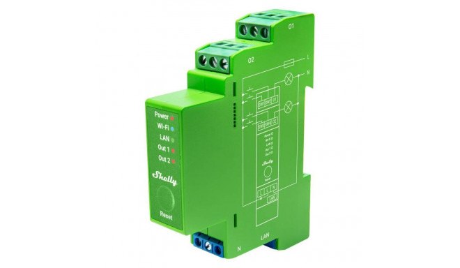 Shelly DIN Rail Smart Switch Shelly Pro Dimmer , 2 channels