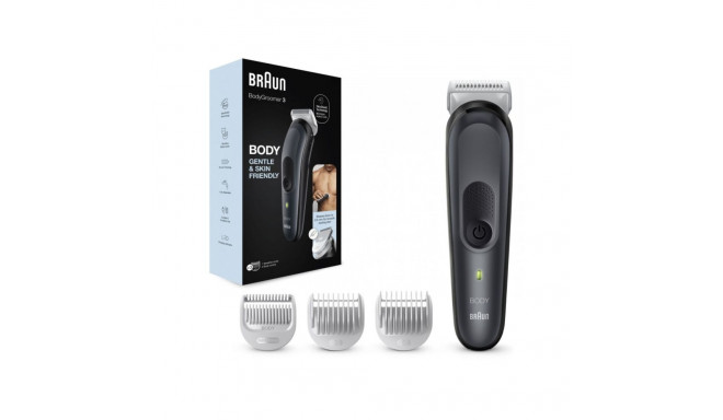 Braun Body Groomer BG3350 Cordless and corded, Operating time (max) 80 min, NiMH, Black/Grey