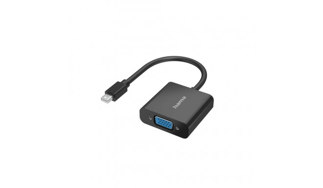 Hama 00200333 Video Cable Adapter Mini DisplayPort VGA (D-Sub), Black