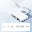 Joyroom S-H142 Lightning OTG HUB - USB-A 3.2 / Lightning / SD, TF card reader - white