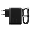 Baseus GaN5 Pro fast universal wall charger GaN USB Type C / USB 100W PD3.0, QC4.0+, AFC black (CCGP