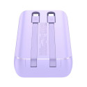 Joyroom JR-PBC07 20000mAh 30W mini power bank with USB-C and Lightning cables - purple