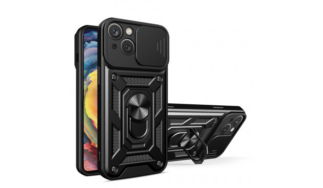 Hybrid Armor Camshield case for Realme 10 Pro armored case with camera cover black