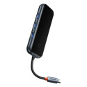 Baseus AcmeJoy HUB 4-port (USB-C to 1x USB-C PD&Data/3x USB3.0) dark gray (WKJZ010013)