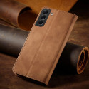 Magnet Fancy Case Case for Samsung Galaxy S22 + (S22 Plus) Pouch Wallet Card Holder Brown