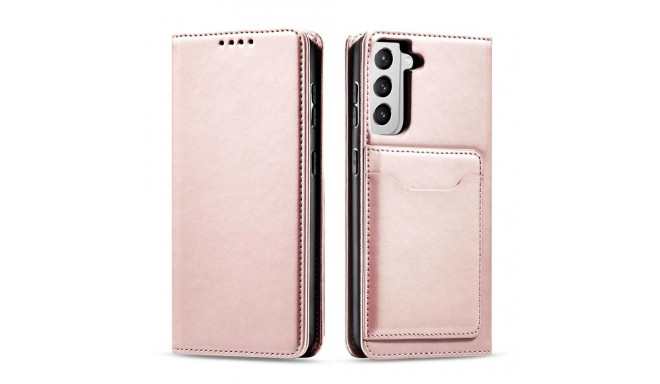 Magnet Card Case for Samsung Galaxy S22 + (S22 Plus) Pouch Wallet Card Holder Pink