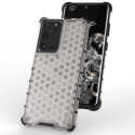 Honeycomb case armored cover with a gel frame for Samsung Galaxy S22 Ultra transparent