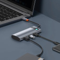 Baseus Metal Gleam Series multifunctional USB HUB 7in1 Type C HDMI TF PD card reader gray (WKWG02011