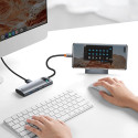 Baseus Metal Gleam Series multifunctional USB HUB 7in1 Type C HDMI TF PD card reader gray (WKWG02011