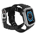 Protect Strap Band Band with Case for Apple Watch 7 / SE (41/40 / 38mm) Case Armored Watch Cover Bla