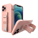 Rope case gel case with a lanyard chain bag lanyard Samsung Galaxy A32 5G pink