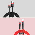 Baseus Cafule Cable durable nylon cable USB / micro USB 2A 3M black-red (CAMKLF-H91)