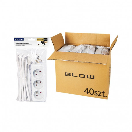 98-511# võrgupikendus pr-370p 3-pesaga maandusega 1,5m valge 3x1,5 (40 tk.)