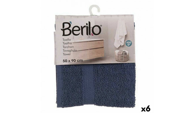 Bath towel 50 x 0,5 x 90 cm Blue (6 Units)