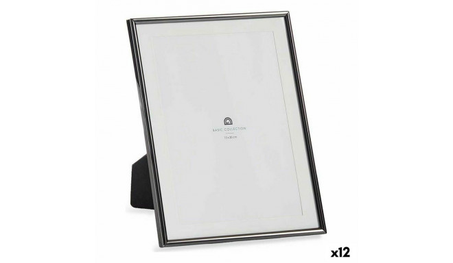 Photo frame Crystal Black Steel (12 Units)