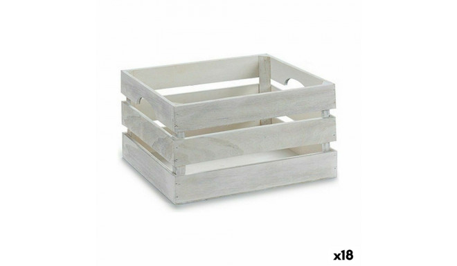 Decorative box White Wood 31 x 16 x 21 cm (18 Units)