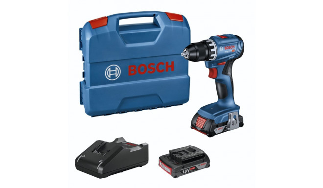 Bosch Cordless Drill GSR 18V-45 Professional, 18V (blue/black, 2x Li-Ion battery 2.0Ah, 82-piece acc