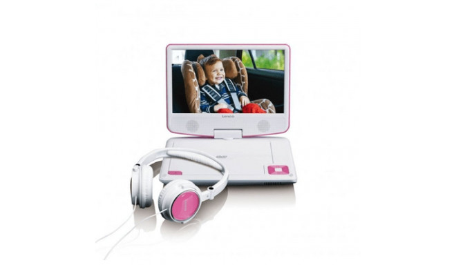 Lenco DVP-910 9'' DVD-Player portabel m. Kopfhörer pink