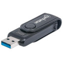 Manhattan USB-A Mini Multi-Card Reader/Writer, 5 Gbps (USB 3.2 Gen1 aka USB 3.0), 24-in-1, SuperSpee