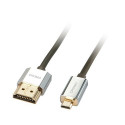 Lindy 0.5m CROMO Slim High Speed HDMI to Micro HDMI Cable with Ethernet