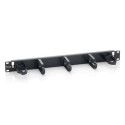 Equip 19&quot; Rack Mount Cable Management Panel, Black (RAL 9005)