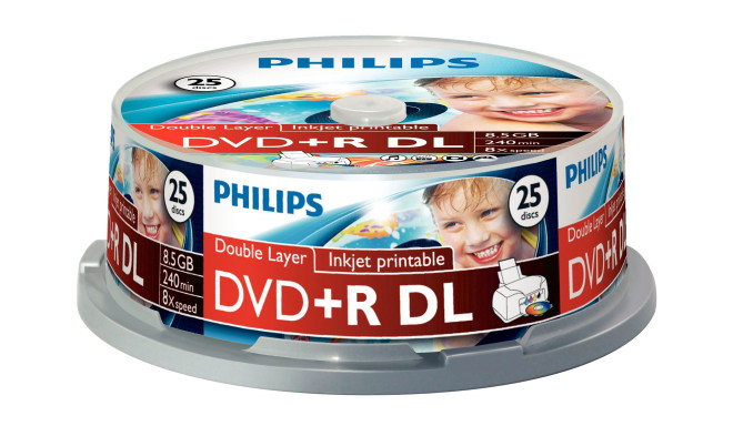 1x25 Philips DVD+R 8,5GB DL 8x IW SP