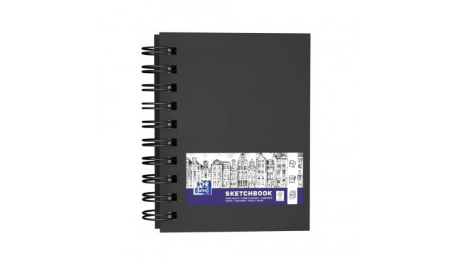 OXFORD A6 SKETCHBOOK, TWIN-WIRE, 80 SHEETS, 100G PAPER, BLACK