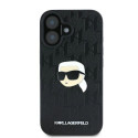 Karl Lagerfeld Monogram Karl Head Pin iPhone 16 Case - Black