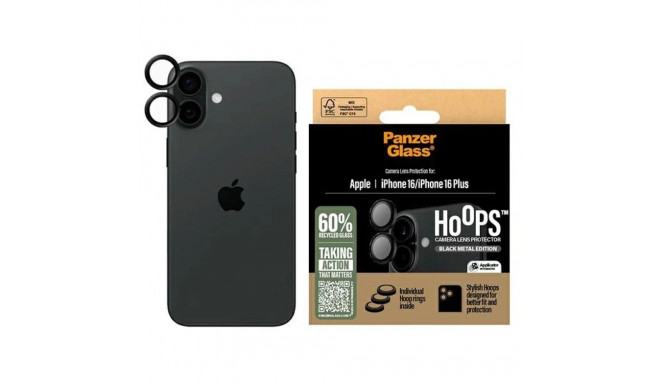 PanzerGlass Hoops Black Lens Protector iPhone 16 6.1" / 16 Plus 6.7" 1283