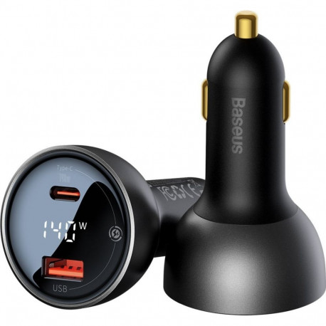 Car charger Baseus Superme USB USB-C 140W (black)