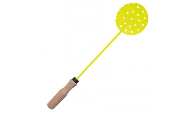 Ice Skimmer with wooden handle, yellow