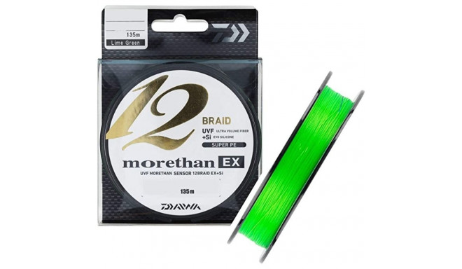 Daiwa Morethan 12 Braid EX+SI 0.14mm 135m lime green