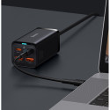 Baseus GaN3 Pro Lādētājs PD / 65W / 2x USB-C / 2x USB  + USB-C - USB-C Kabelis