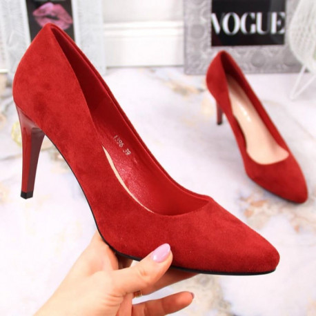 Sergio Leone W SK379K red suede heels (36)