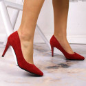 Sergio Leone W SK379K red suede high heels (36)