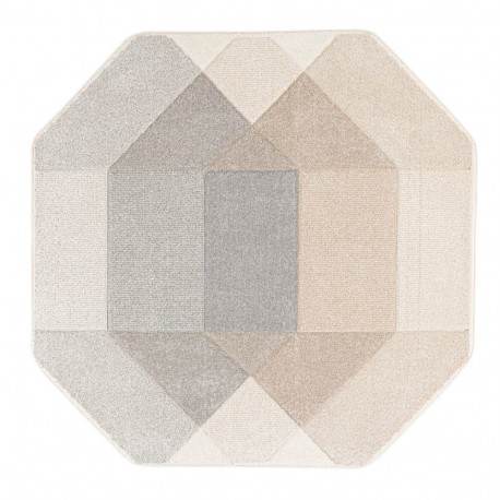 Carpet DIXIE CARVED-3, 200x200cm, grey/beige