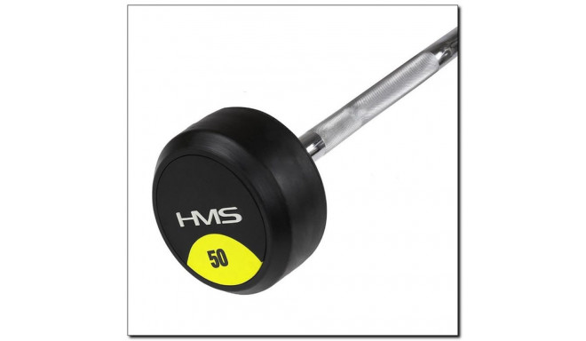 HMS GSL50 fixed barbell/rubberised broken bar 50 kg
